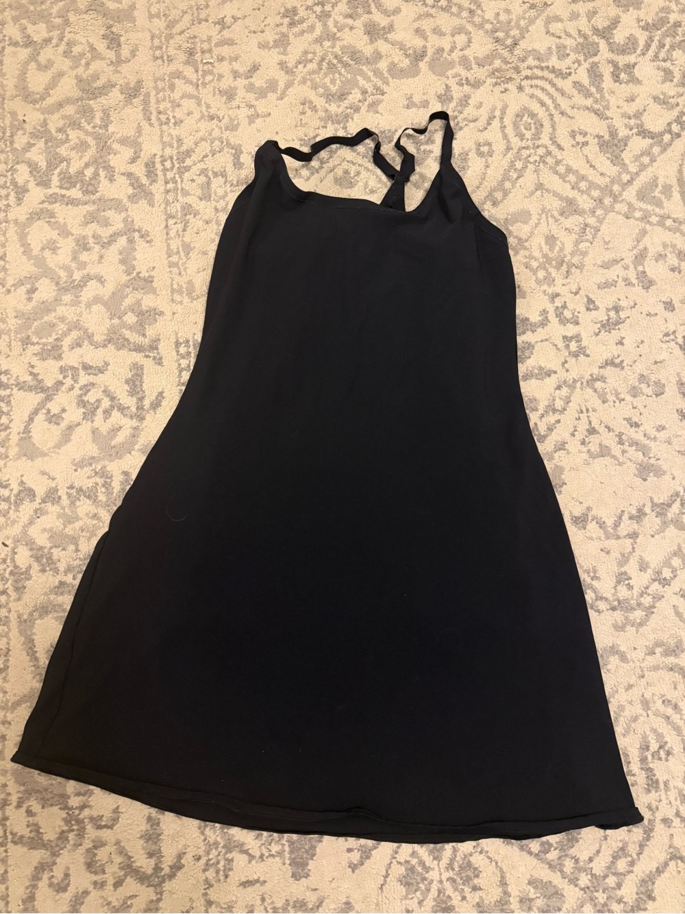 Outdoor Voices Black Slip Dress with Slim Straps